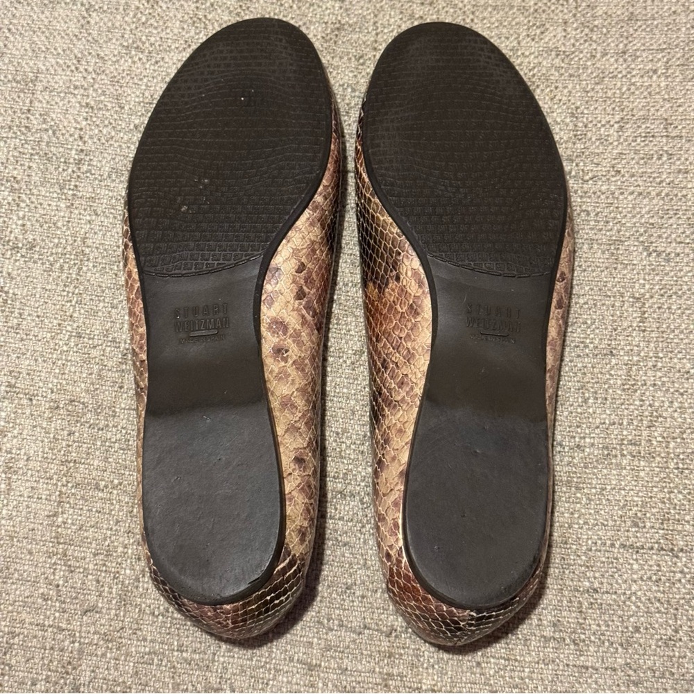 Stuart Weitzman Python Embossed Leather Ballet Fl… - image 9